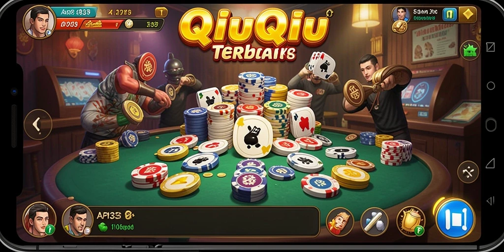 Screenshot menunjukkan permainan QiuQiu yang seru dan menantang.