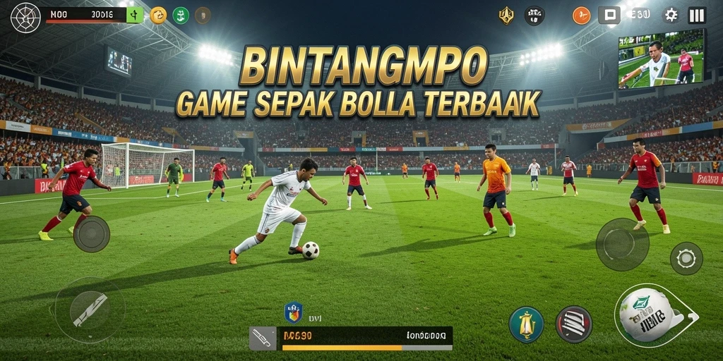 Gameplay BINTANGMPO yang seru dan penuh aksi sepak bola.