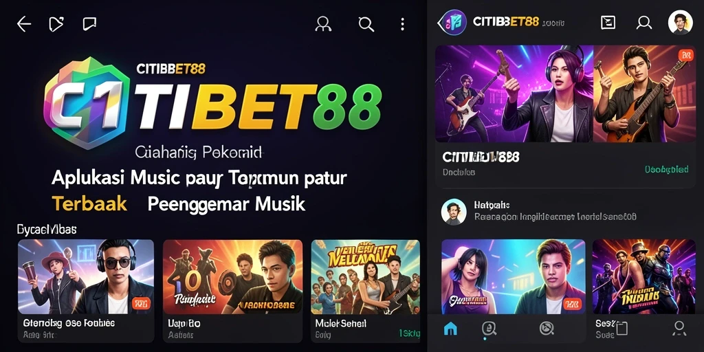 Tampilan screenshot aplikasi CITIBET88 menampilkan fitur bermain musik yang interaktif.