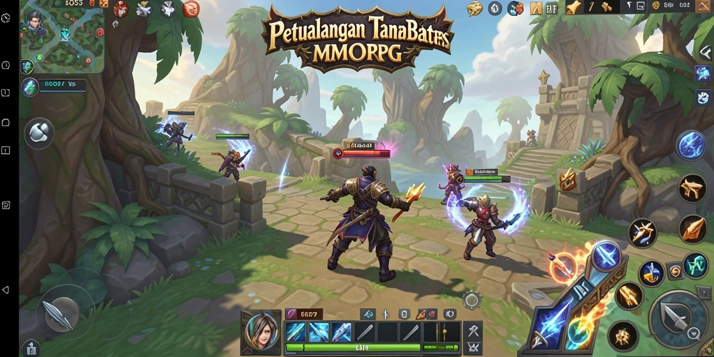 Tangkapan layar menampilkan aksi seru dalam game MMORPG EOS77.