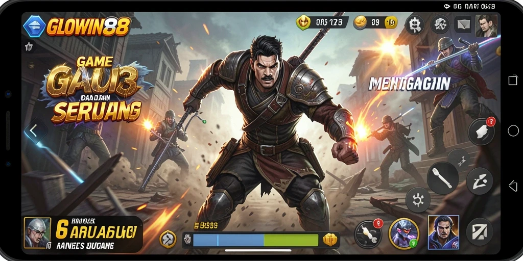 Tampilan gameplay menegangkan dari GLOWIN88 yang penuh aksi.