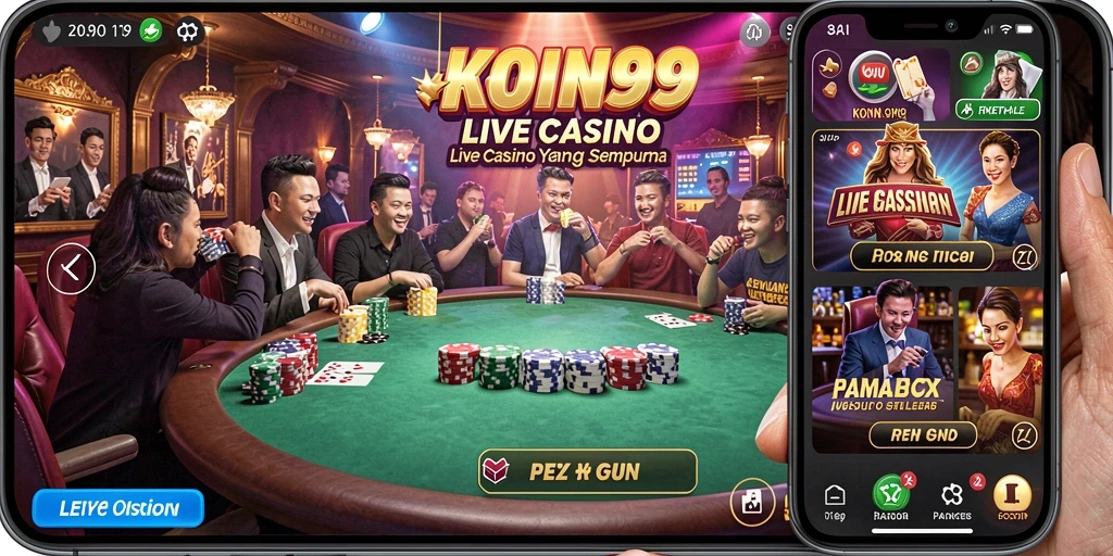 Tampilan gameplay KOIN99 yang menarik dengan dealer langsung.