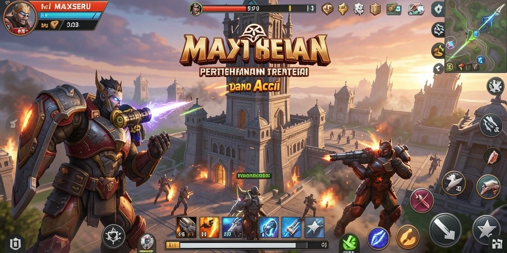 Tangkapan layar gameplay Tower Defense MAXSERU yang menegangkan.