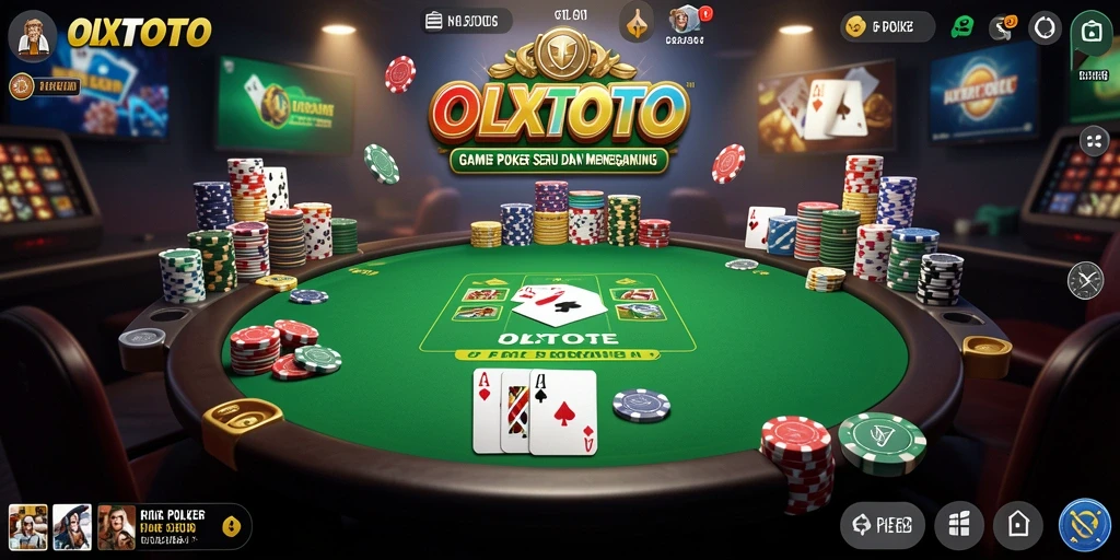 Tampilan gameplay OLXTOTO yang menegangkan dan seru dalam permainan Poker.