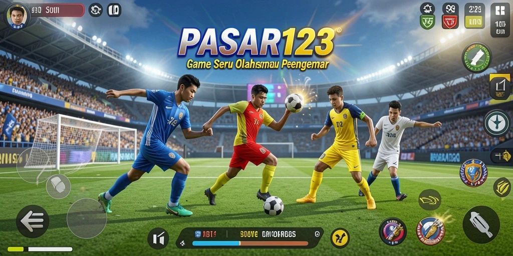Screenshot utama PASAR123 menunjukkan gameplay seru olahraga yang menarik.