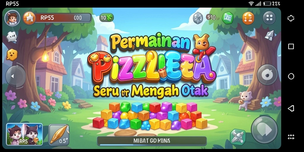 Screenshot utama RP55 menampilkan gameplay yang menarik dan penuh tantangan Puzzle.