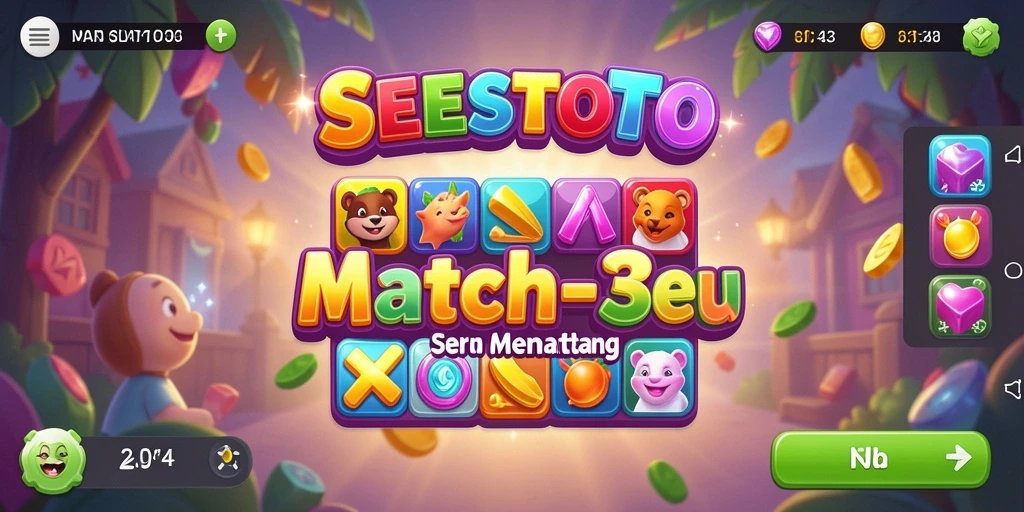 Screenshot gameplay SESETOTO menampilkan aksi mencocokkan bentuk yang seru.