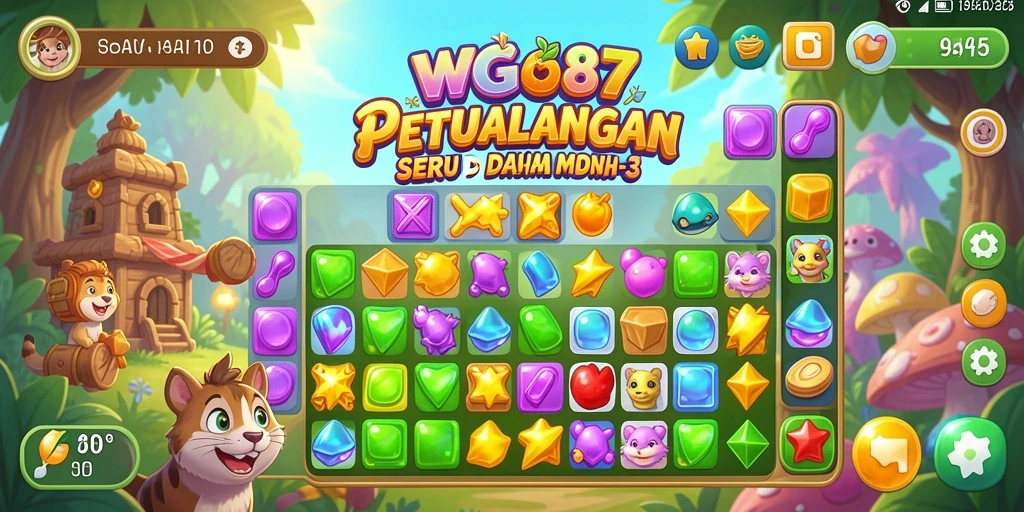 Gambaran gameplay seru dari WG87 dengan level Match-3 yang menantang.